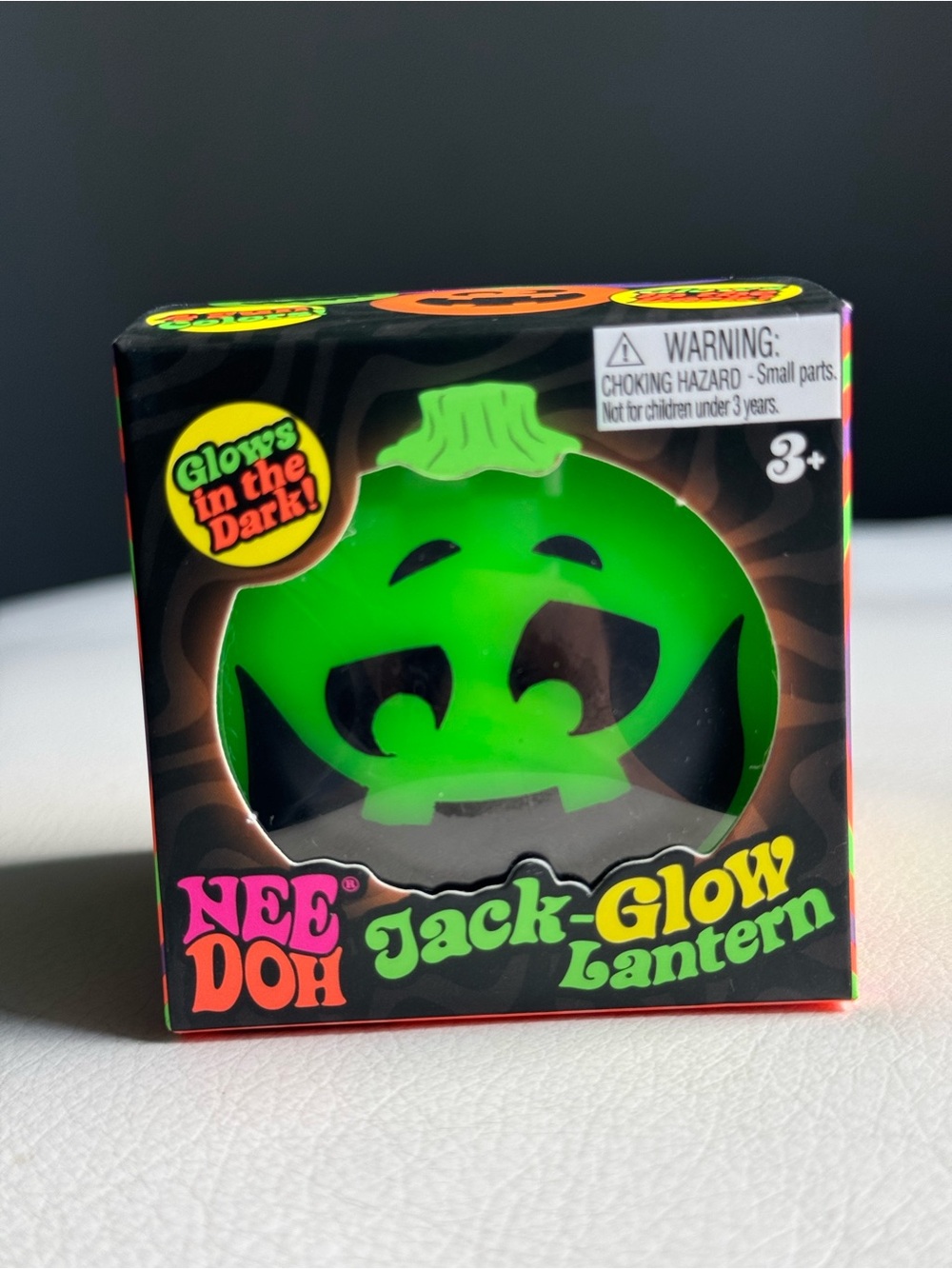 Needoh Jack Glow Lantern Pumpkin Halloween Squishy Fidget Glow in the Dark NEW